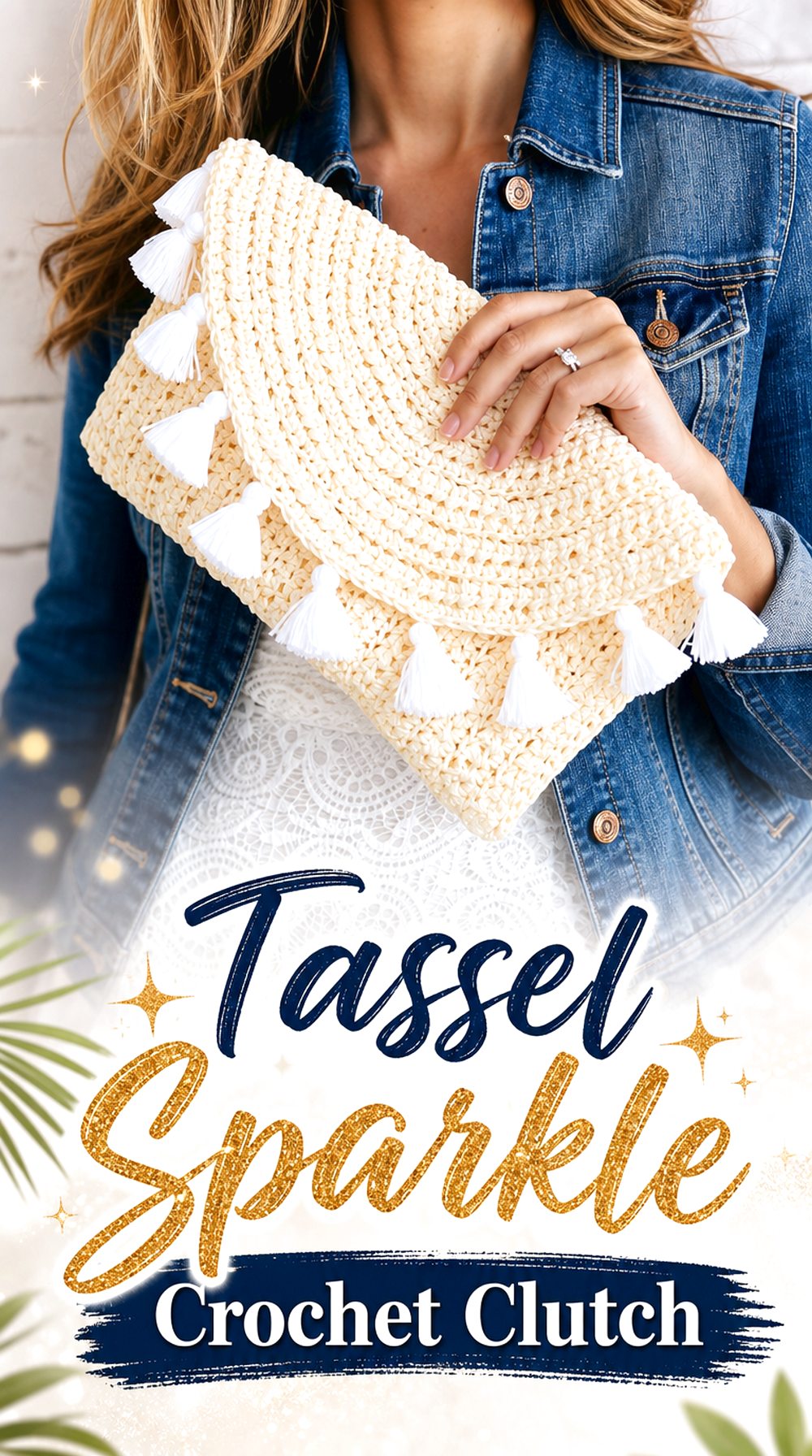 Tassel Sparkle Crochet Clutch
