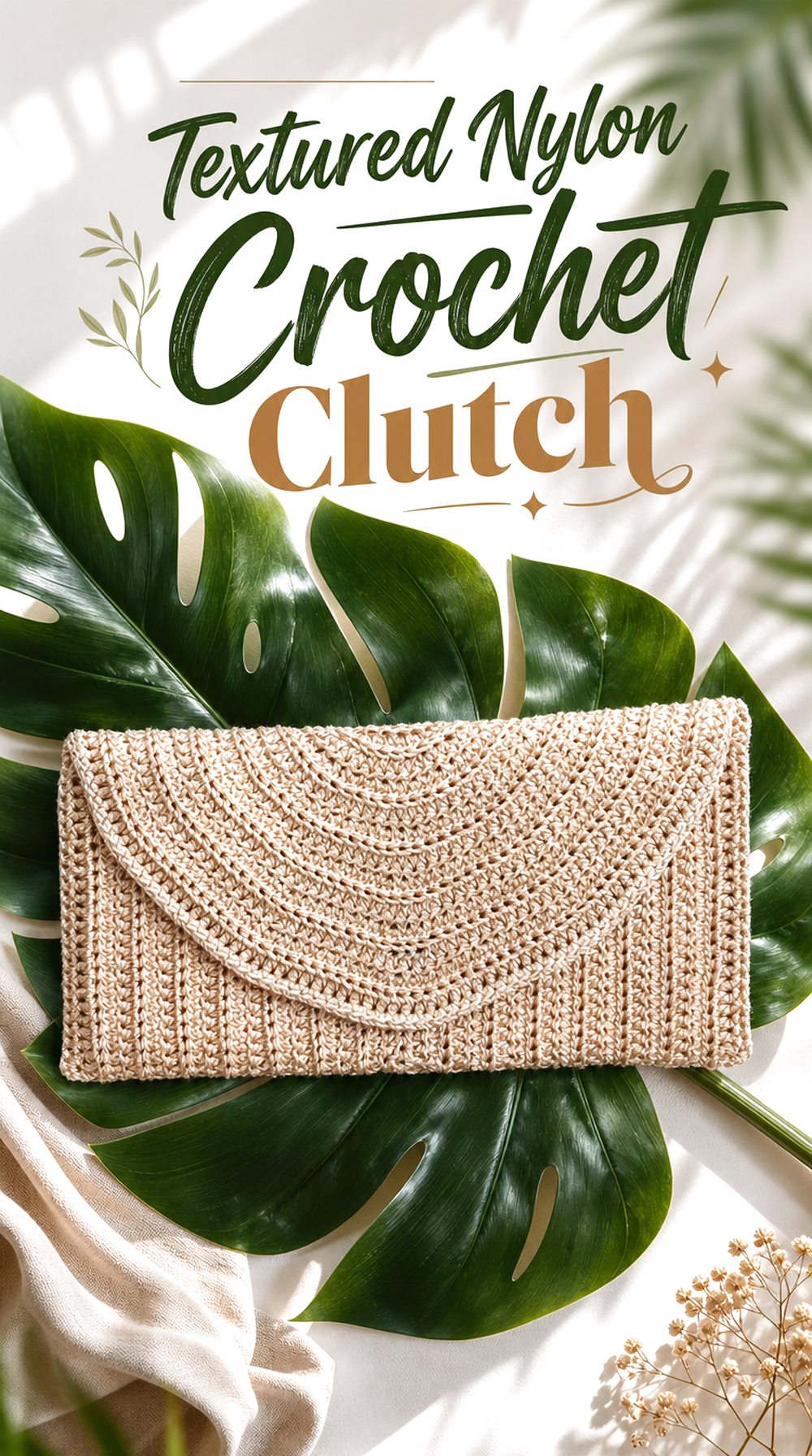 Textured Nylon Crochet Clutch