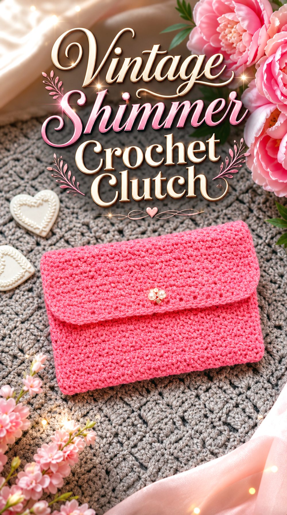 Vintage Shimmer Crochet Clutch