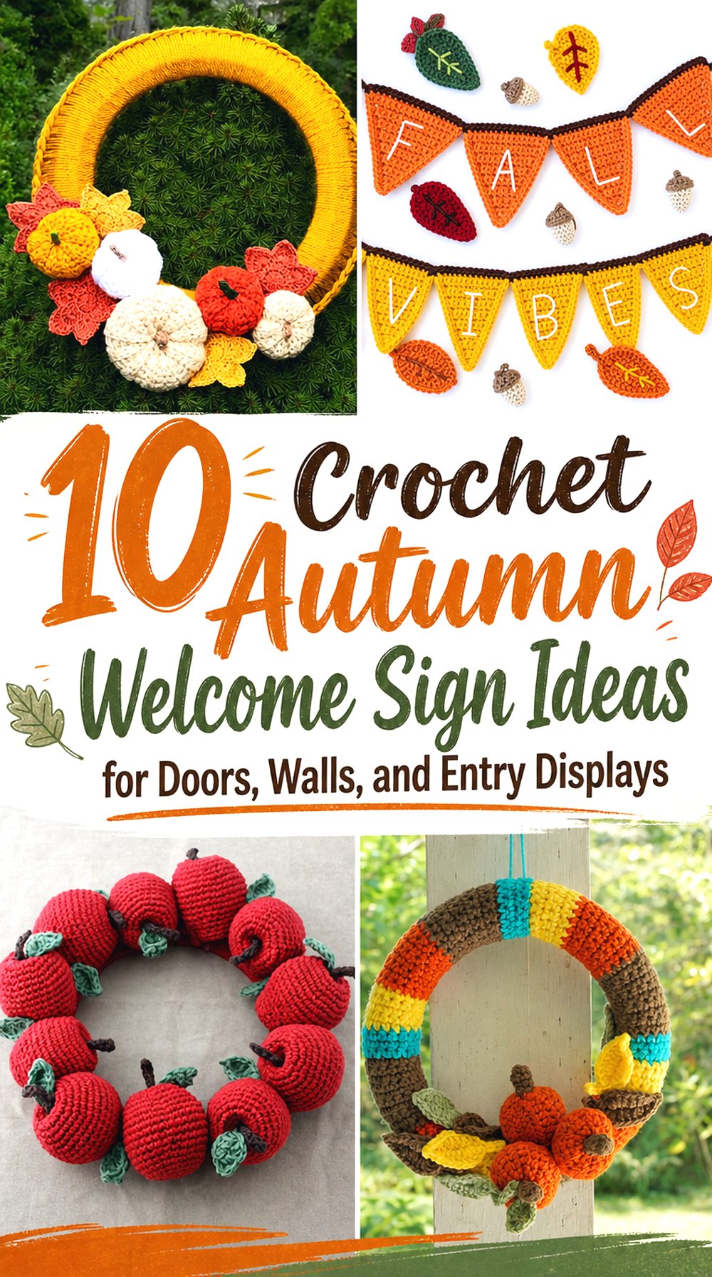Crochet Autumn Welcome Sign Ideas for Doors, Walls, and Entry Displays