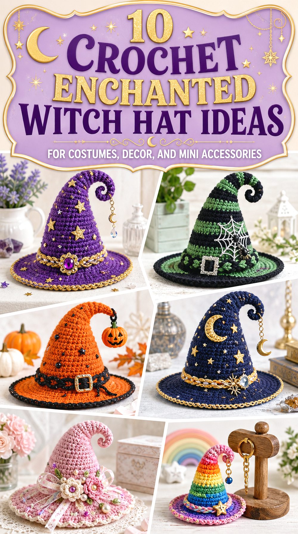 Crochet Enchanted Witch Hat Ideas for Costumes, Decor, and Mini Accessories