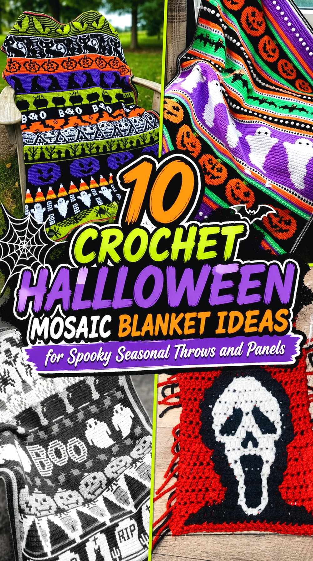 Crochet Halloween Mosaic Blanket Ideas for Spooky Seasonal Throws and Panels