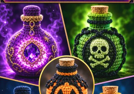 Crochet Potion Bottle Decor Ideas for Spooky Shelves and Fantasy Displays