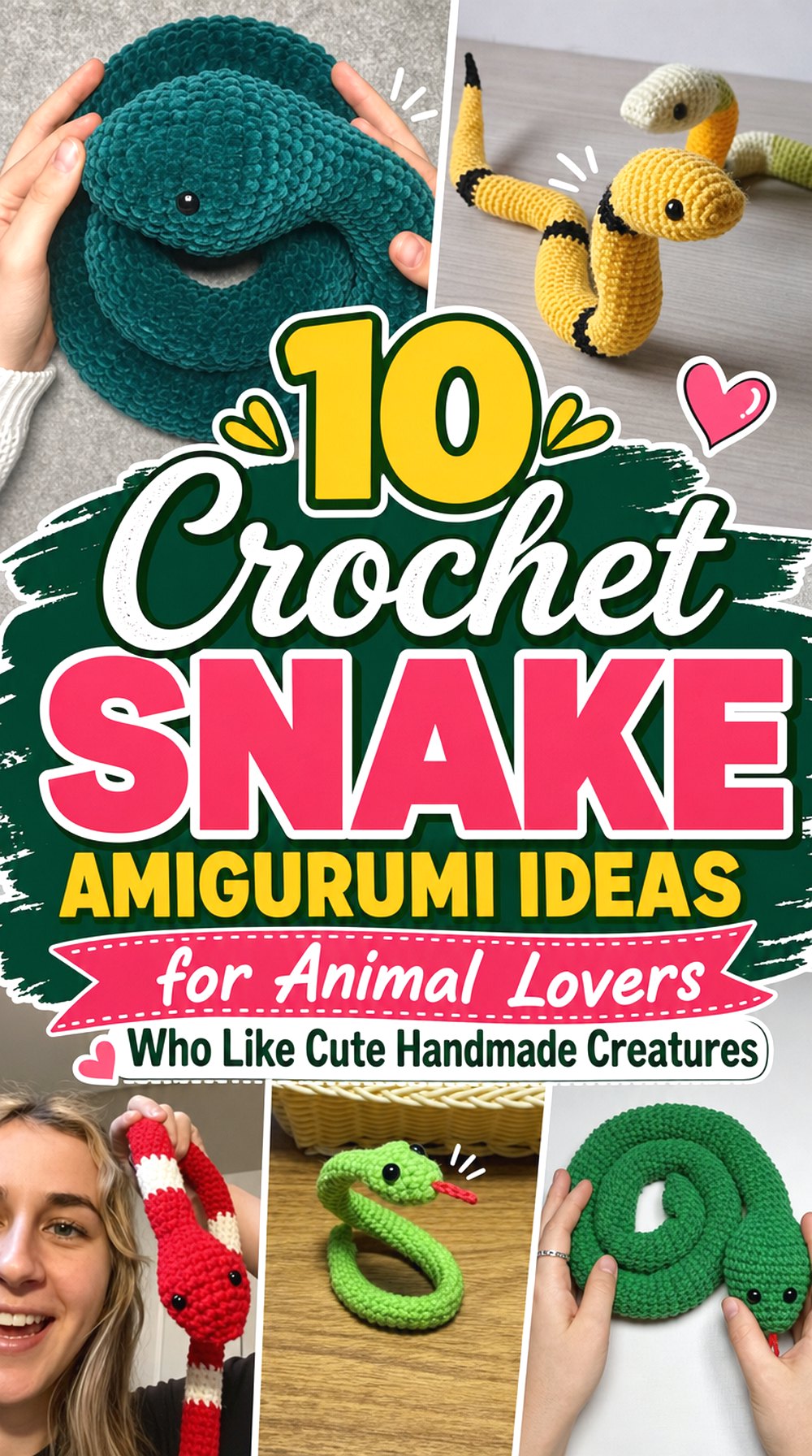 Crochet Snake Amigurumi Ideas for Animal Lovers Who Like Cute Handmade Creatures
