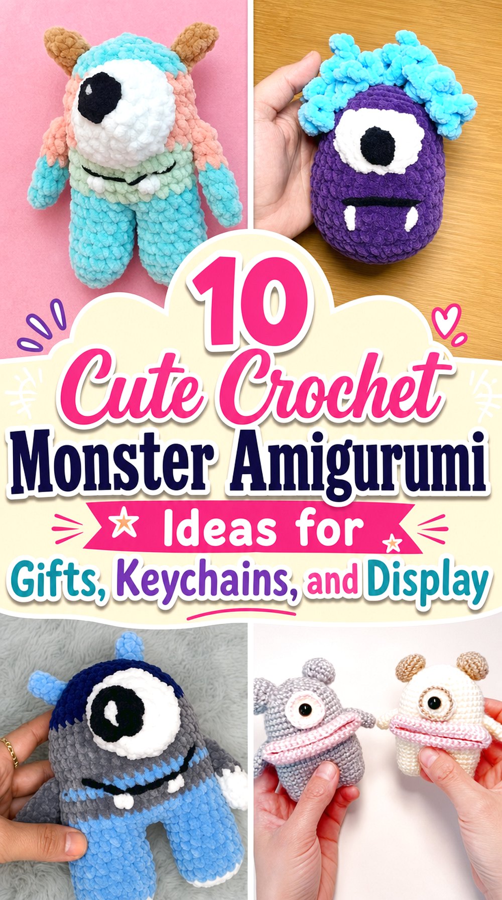 Cute Crochet Monster Amigurumi Ideas for Gifts, Keychains, and Display