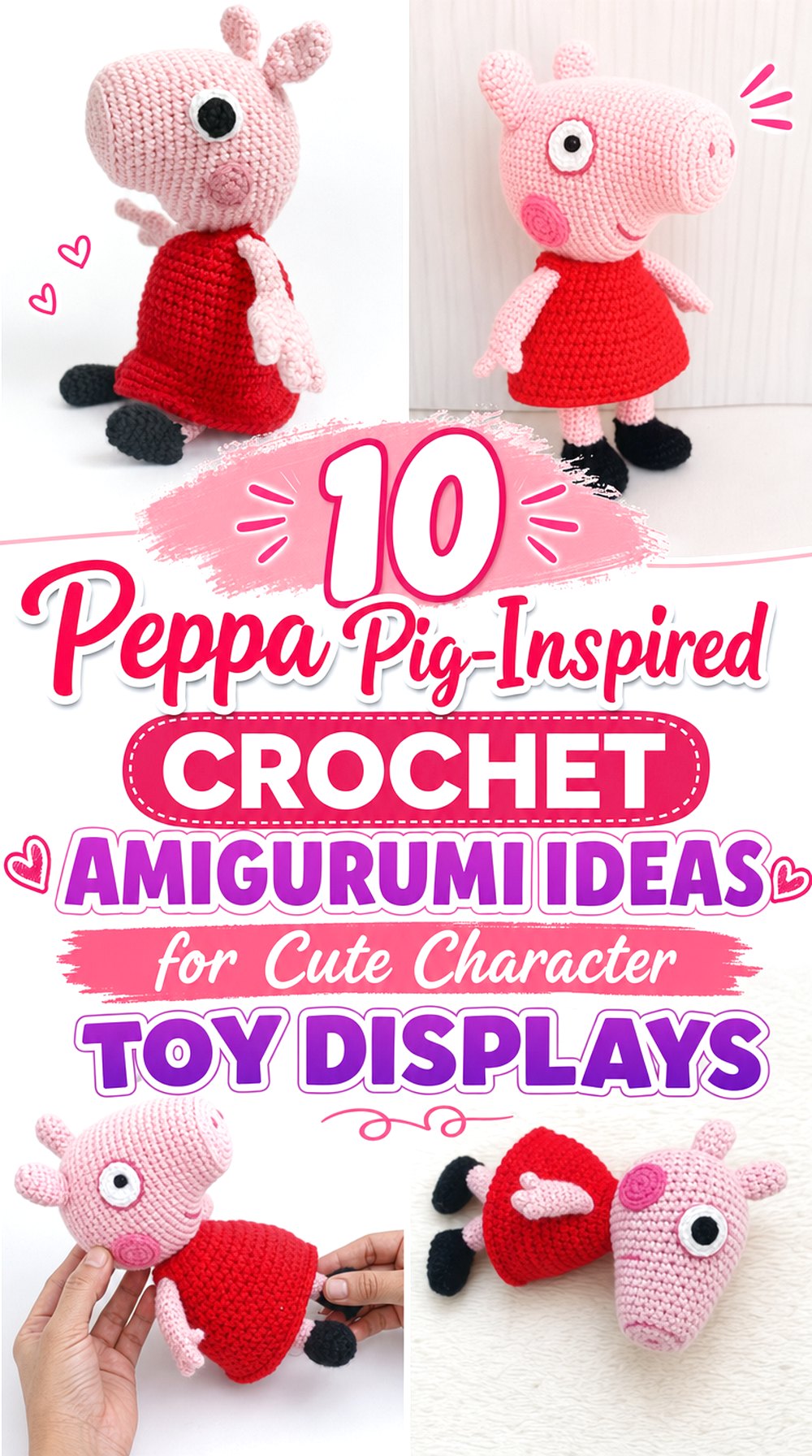 Peppa Pig Inspired Crochet Amigurumi Ideas for Cute Character Toy Displays