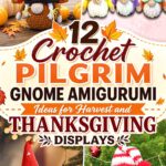 Crochet Pilgrim Gnome Amigurumi Ideas for Harvest and Thanksgiving Displays
