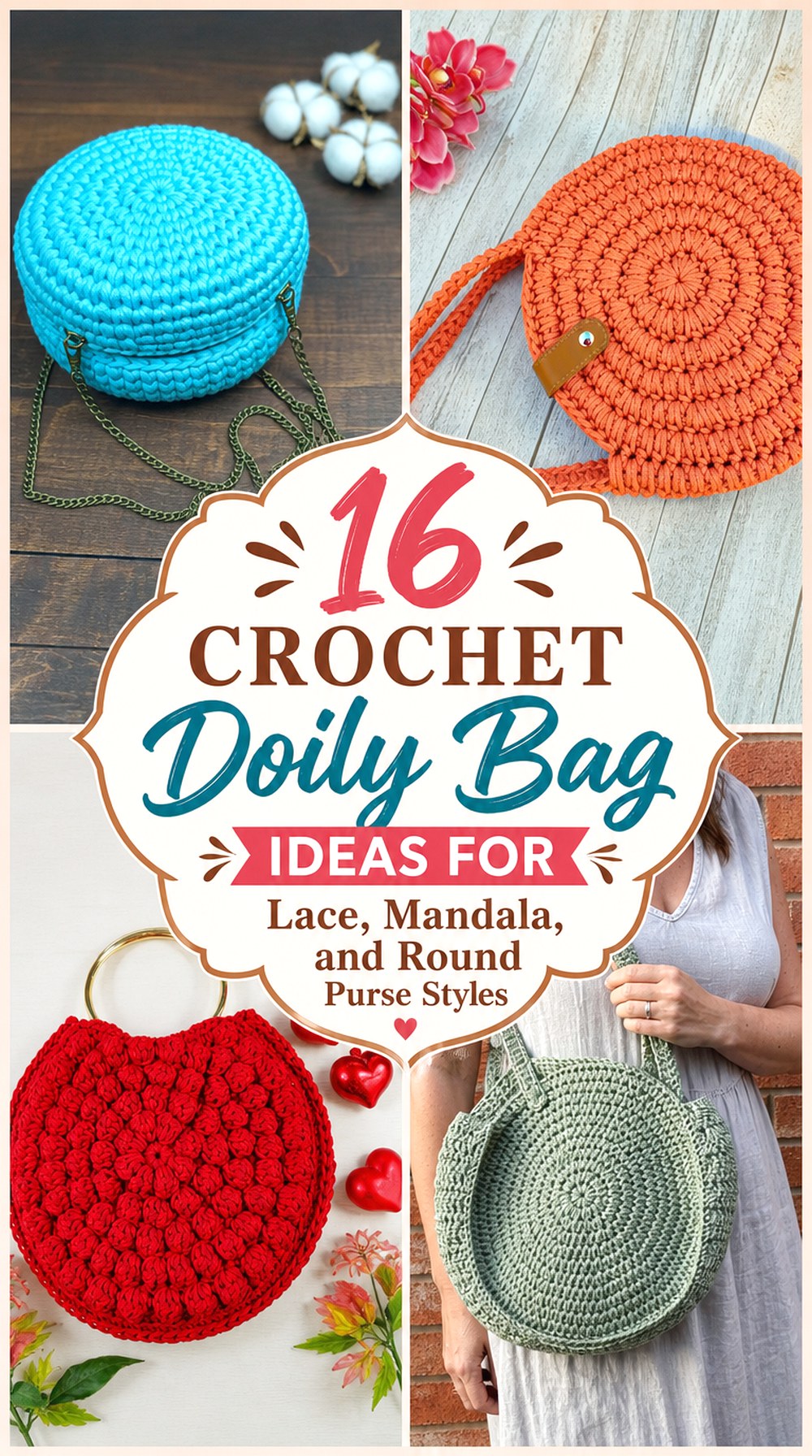 Crochet Doily Bag Ideas for Lace, Mandala, and Round Purse Styles