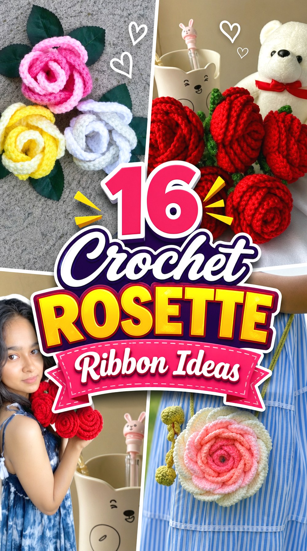 Crochet Rosette Ribbon Ideas
