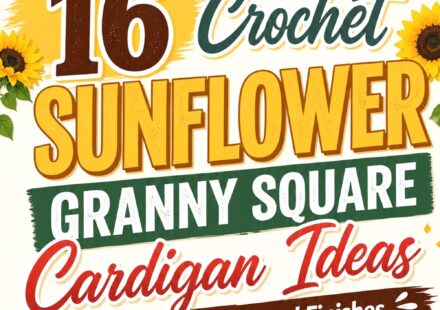 Crochet Sunflower Granny Square Cardigan Ideas for Different Fits and Finishes