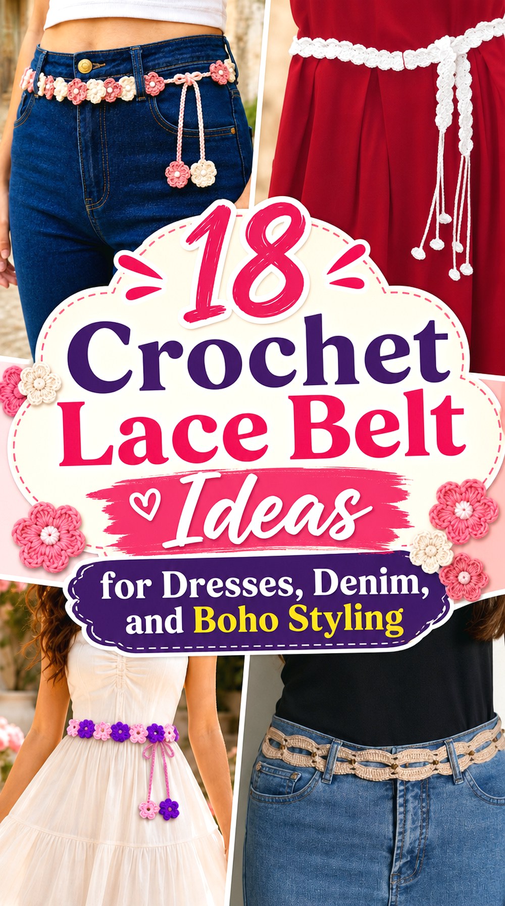 Crochet Lace Belt Ideas for Dresses, Denim, and Boho Styling