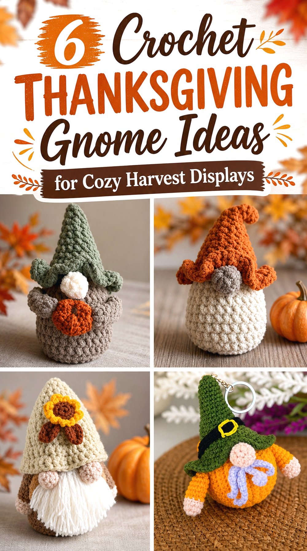Crochet Thanksgiving Gnome Ideas for Cozy Harvest Displays