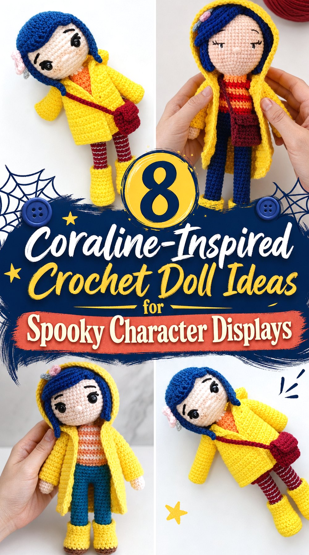 Coraline Inspired Crochet Doll Ideas for Spooky Character Displays