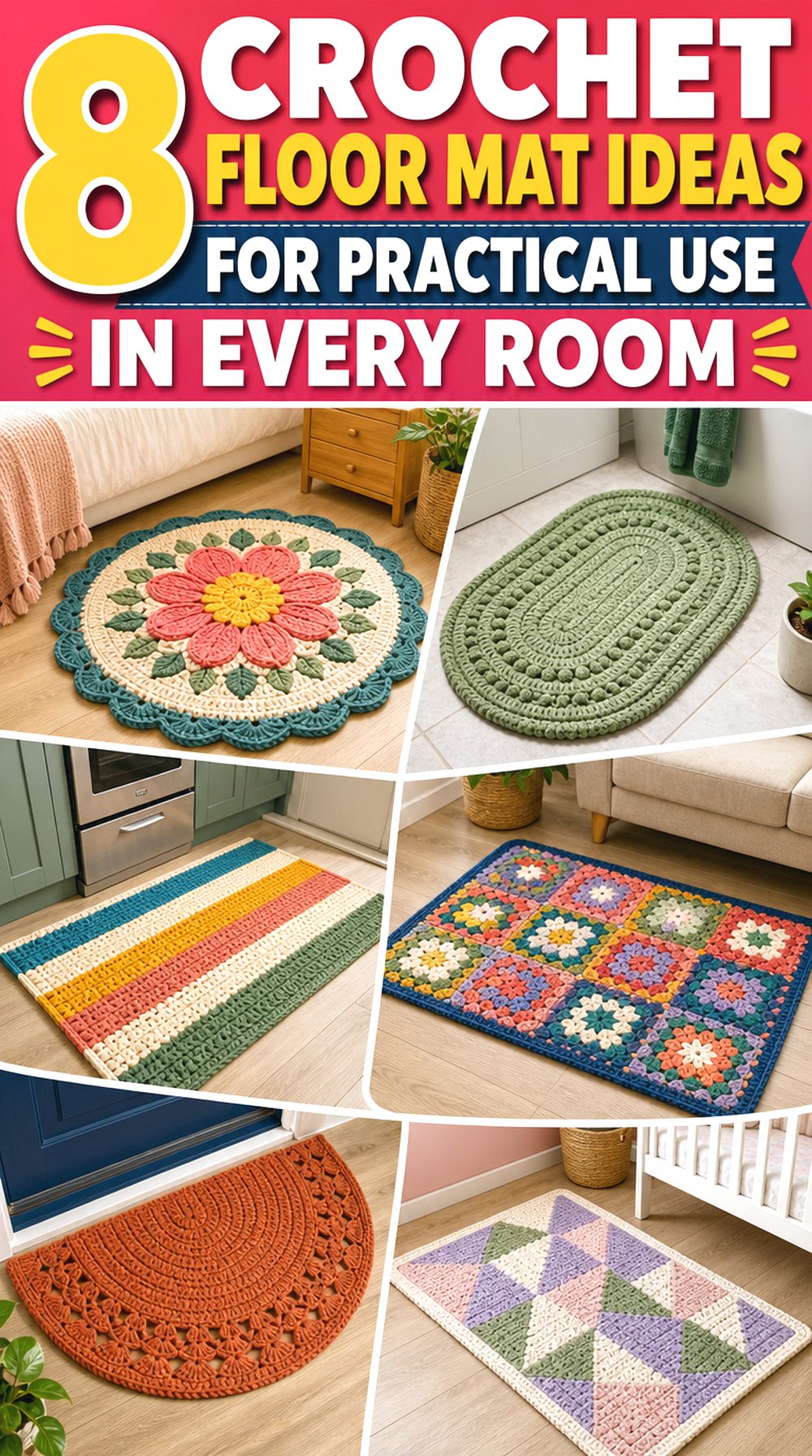 Crochet Floor Mat Ideas for Practical Use in Every Room
