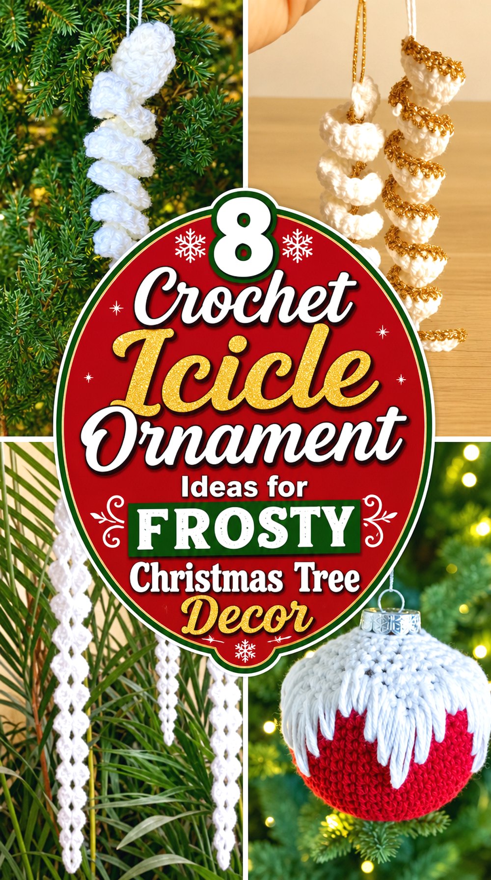 Crochet Icicle Ornament Ideas for Frosty Christmas Tree Decor