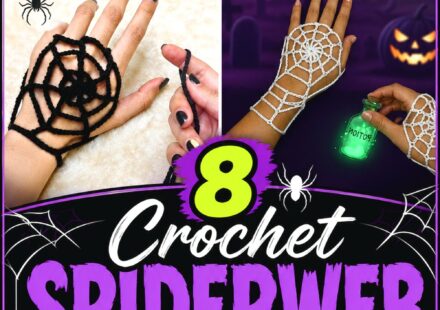Crochet Spiderweb Fingerless Gloves for Halloween Looks and Gothic Styling