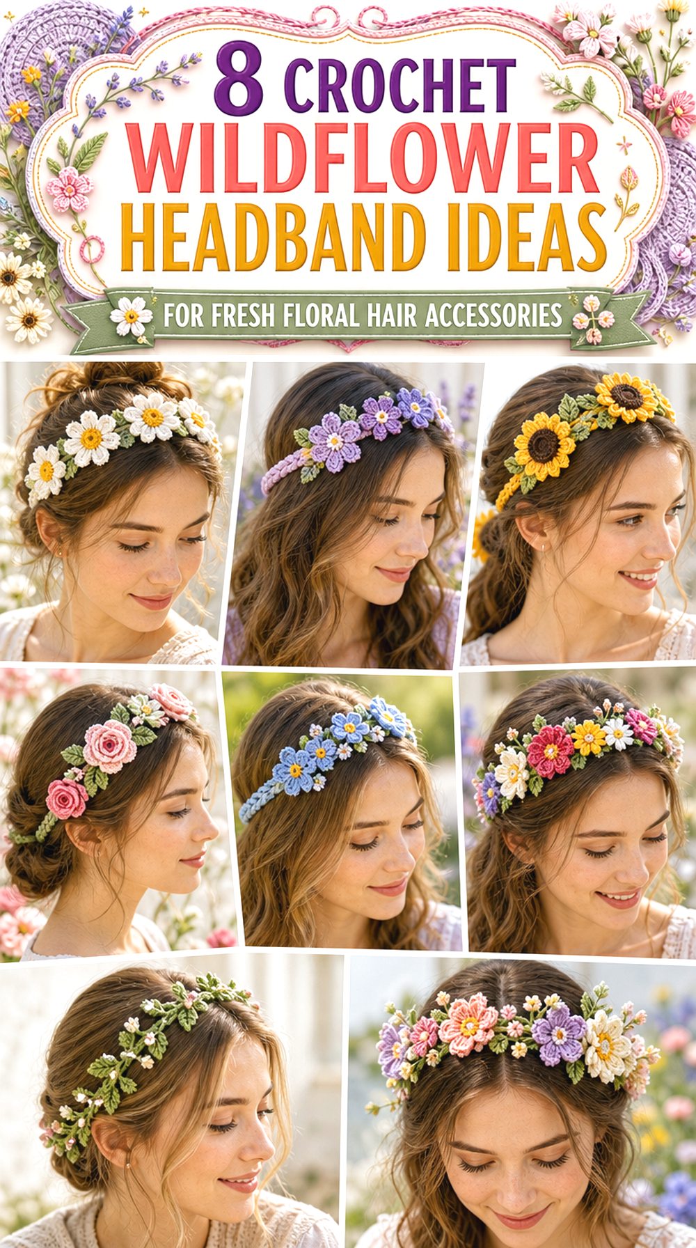 Crochet Wildflower Headband Ideas for Fresh Floral Hair Accessories