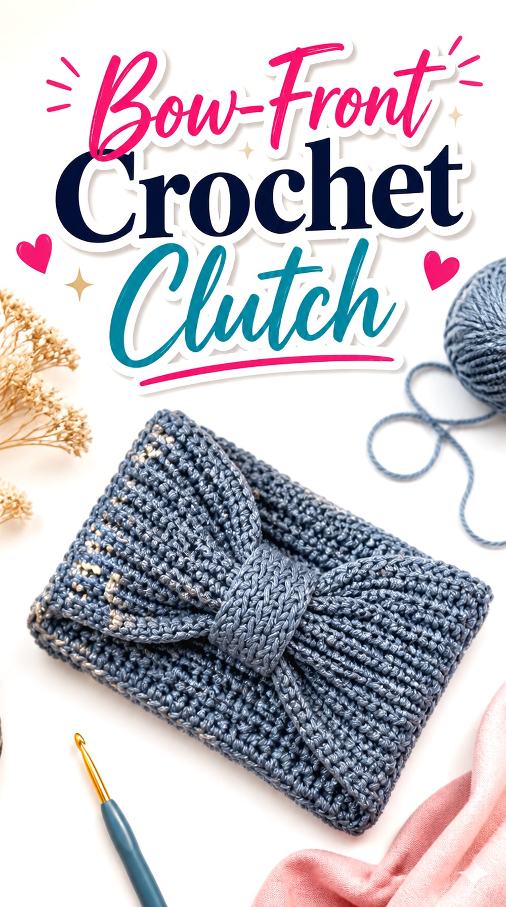 Bow Front Crochet Clutch
