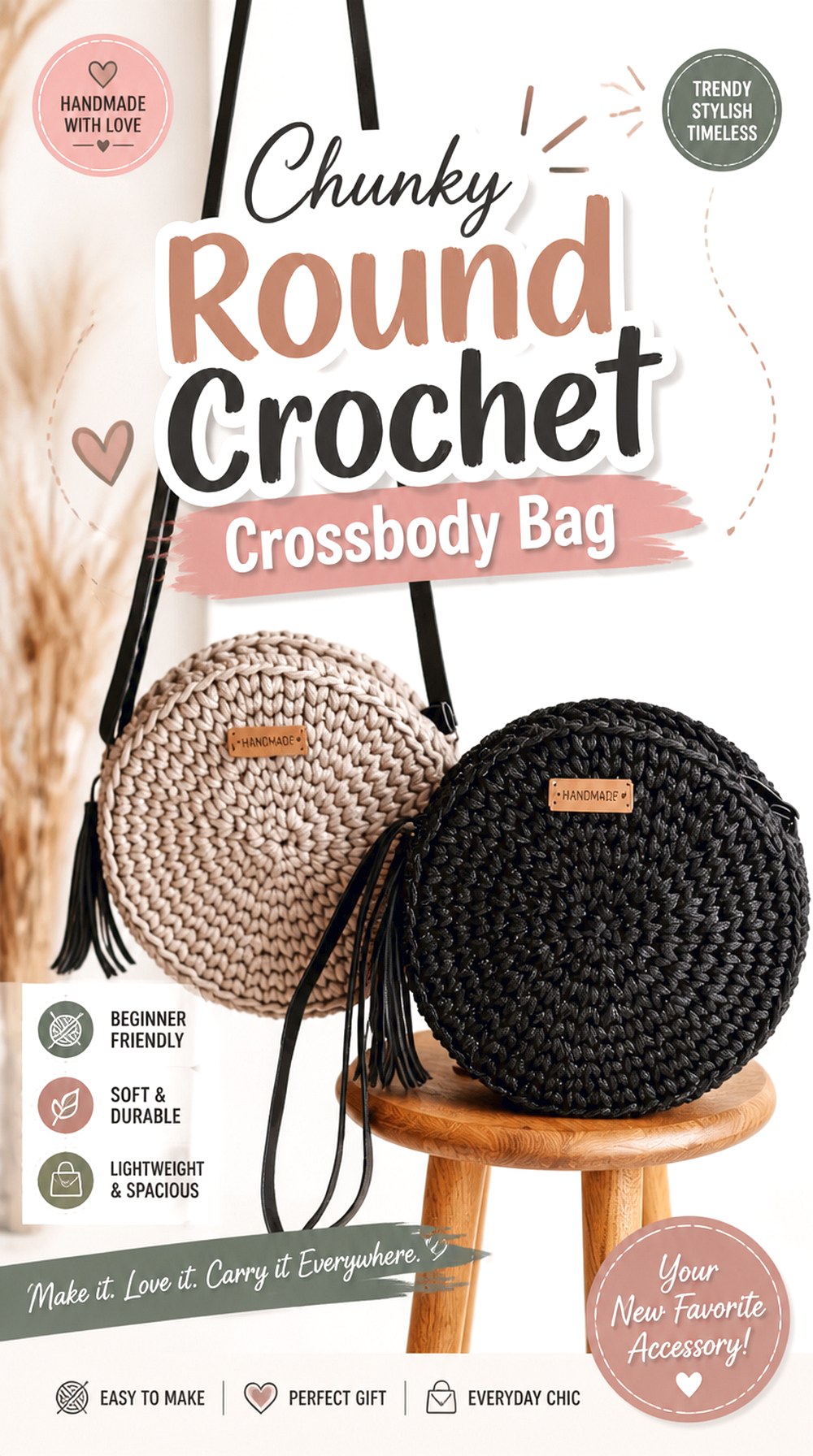 Chunky Round Crochet Crossbody Bag