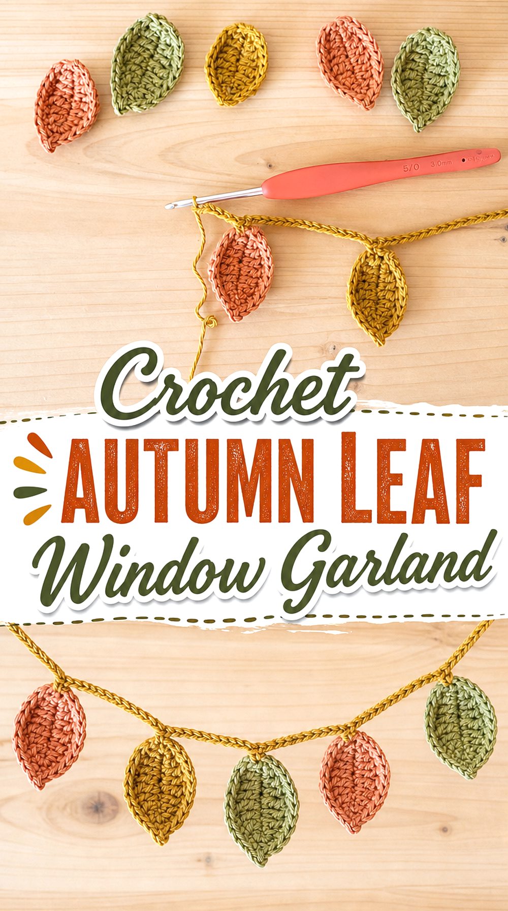 Crochet Autumn Leaf Window Garland