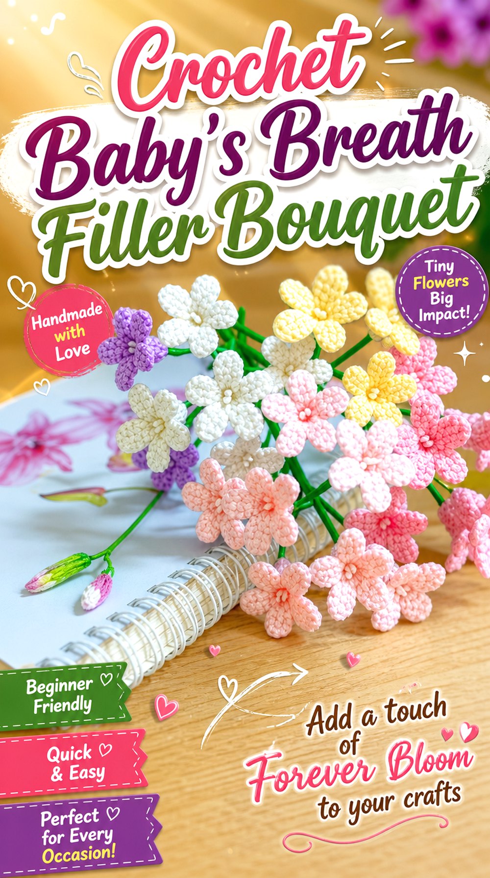 Crochet Baby’s Breath Filler Bouquet