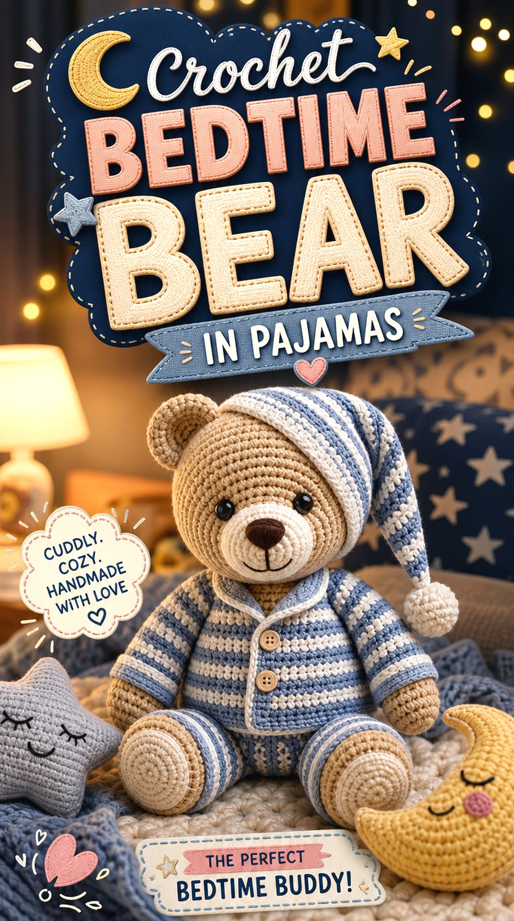 Crochet Bedtime Bear in Pajamas