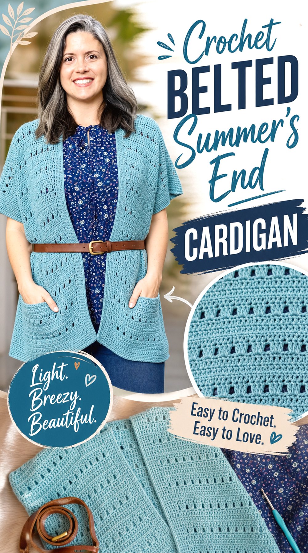 Crochet Belted Summer’s End Cardigan