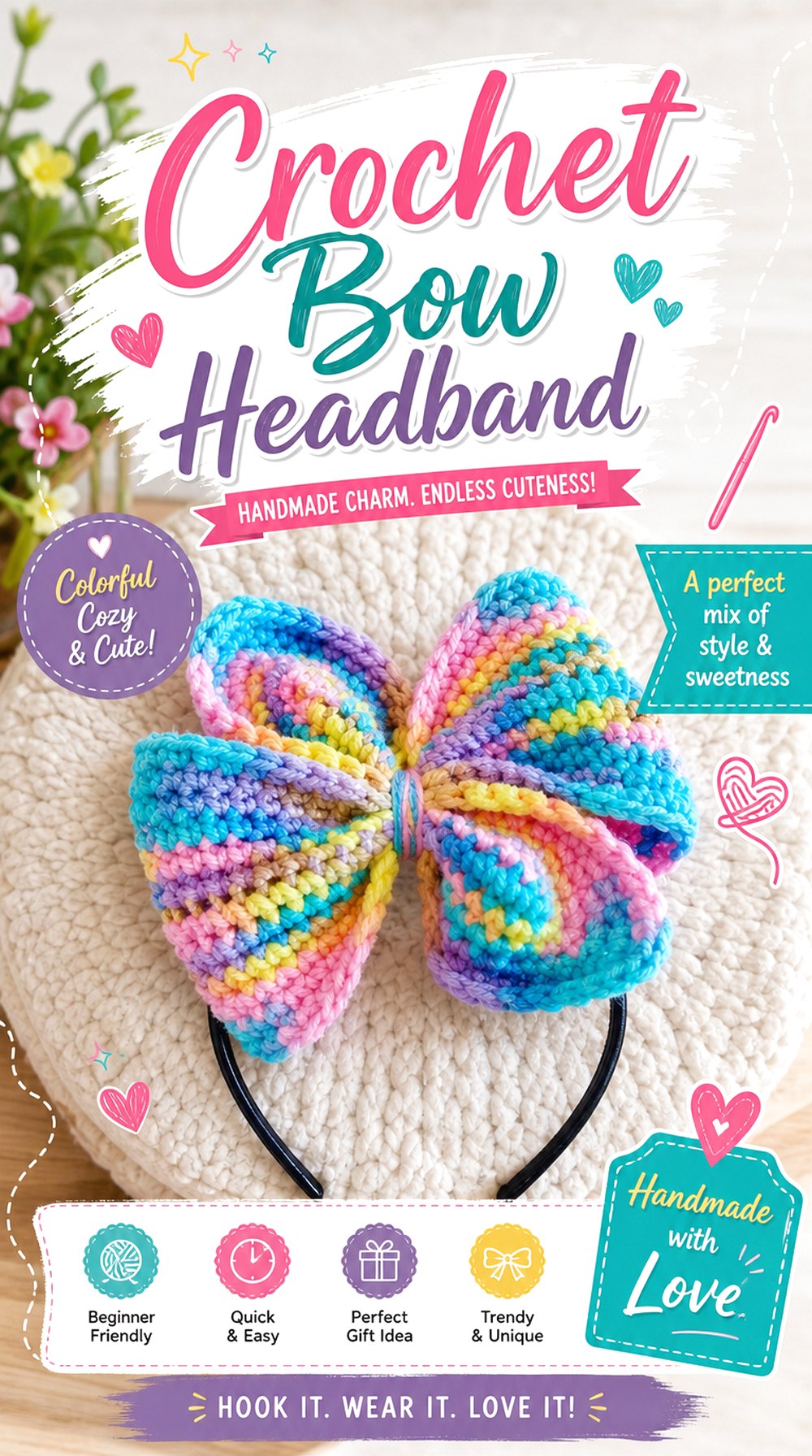 Crochet Bow Headband