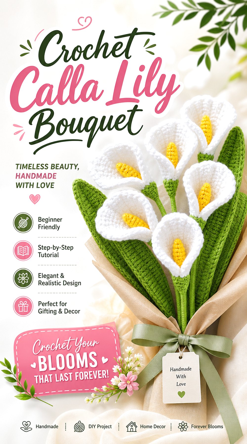 Crochet Calla Lily Bouquet