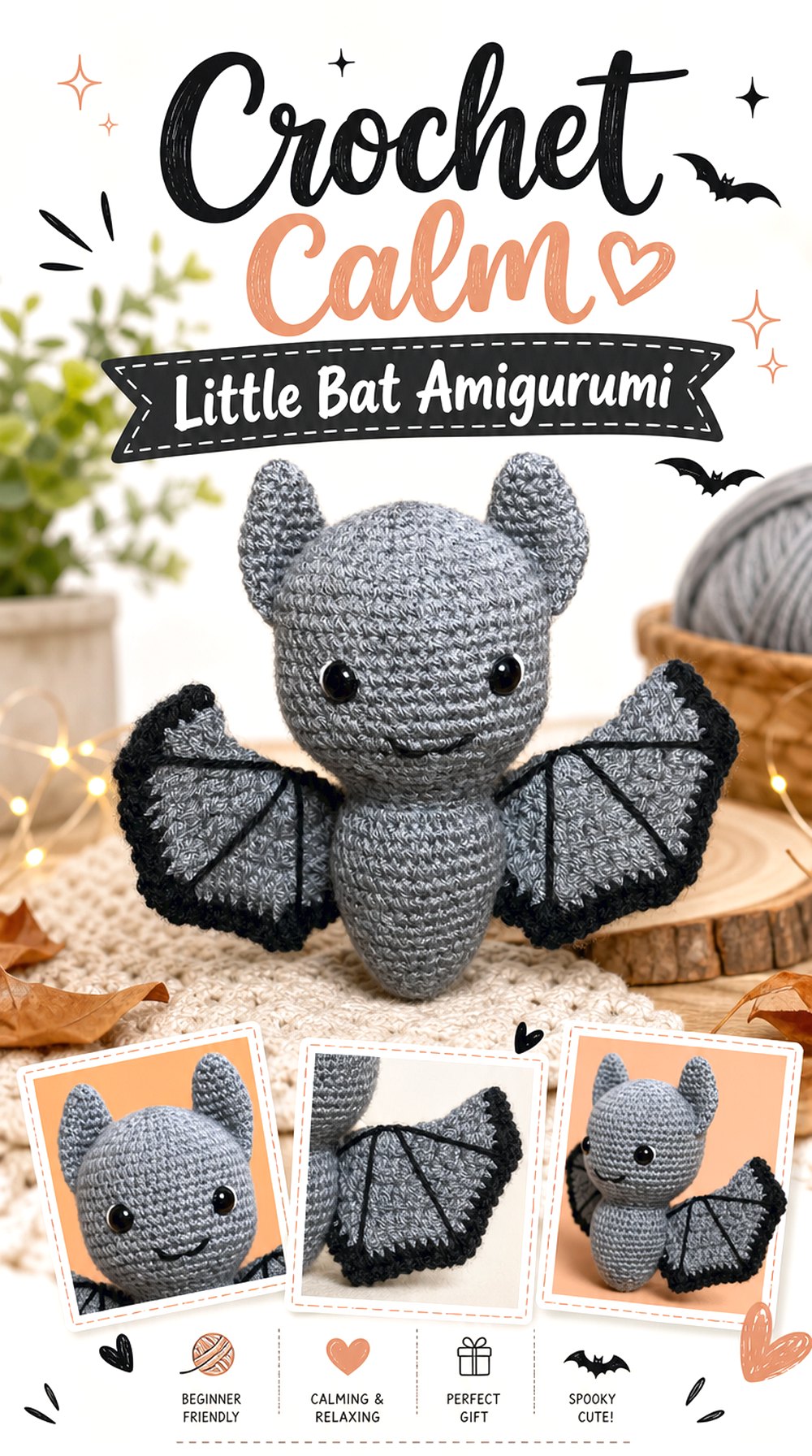 Crochet Calm Little Bat Amigurumi