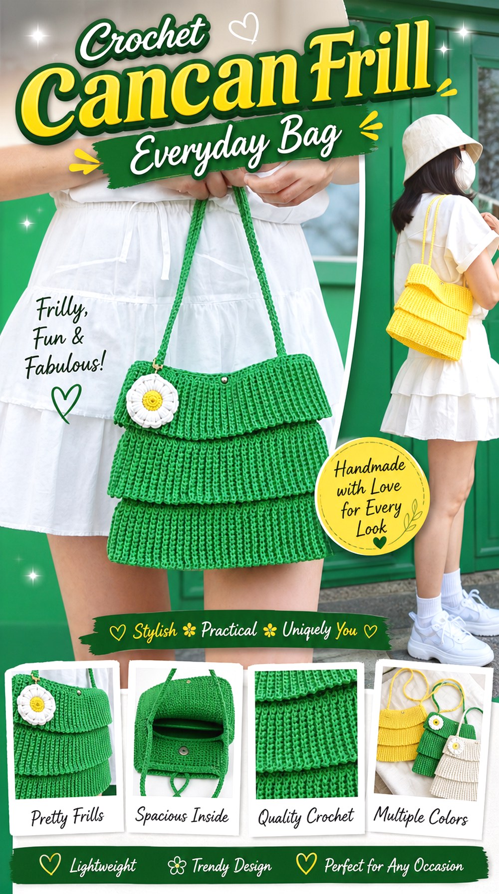 Crochet Cancan Frill Everyday Bag