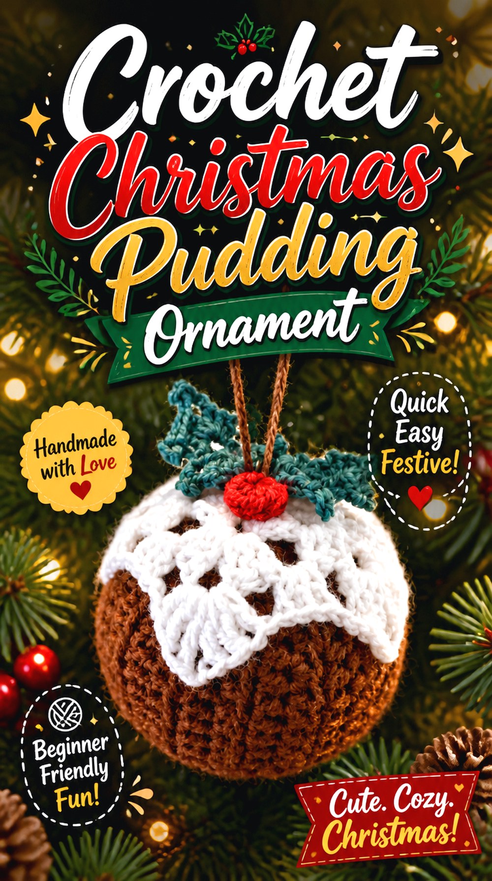 Crochet Christmas Pudding Ornament