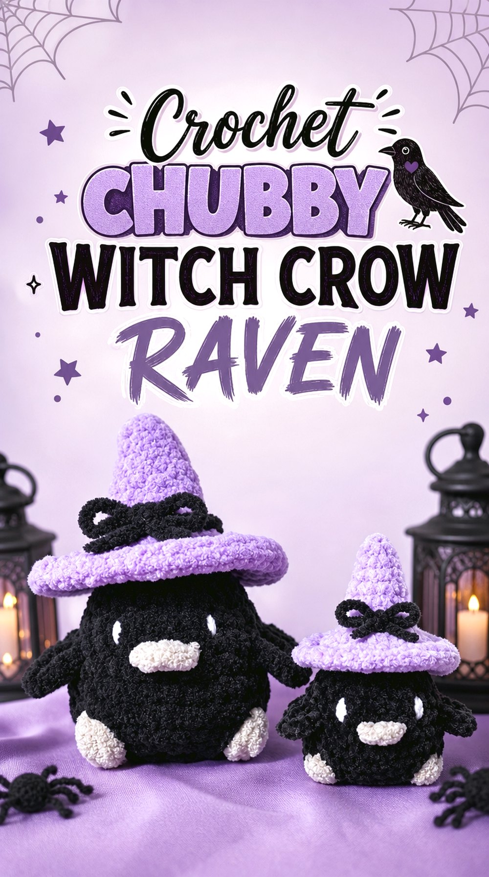 Crochet Chubby Witch Crow Raven