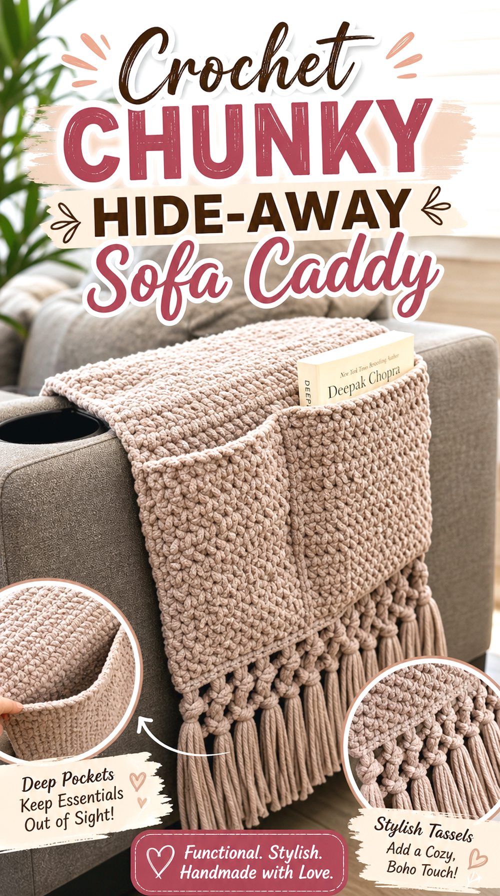 Crochet Chunky Hide Away Sofa Caddy
