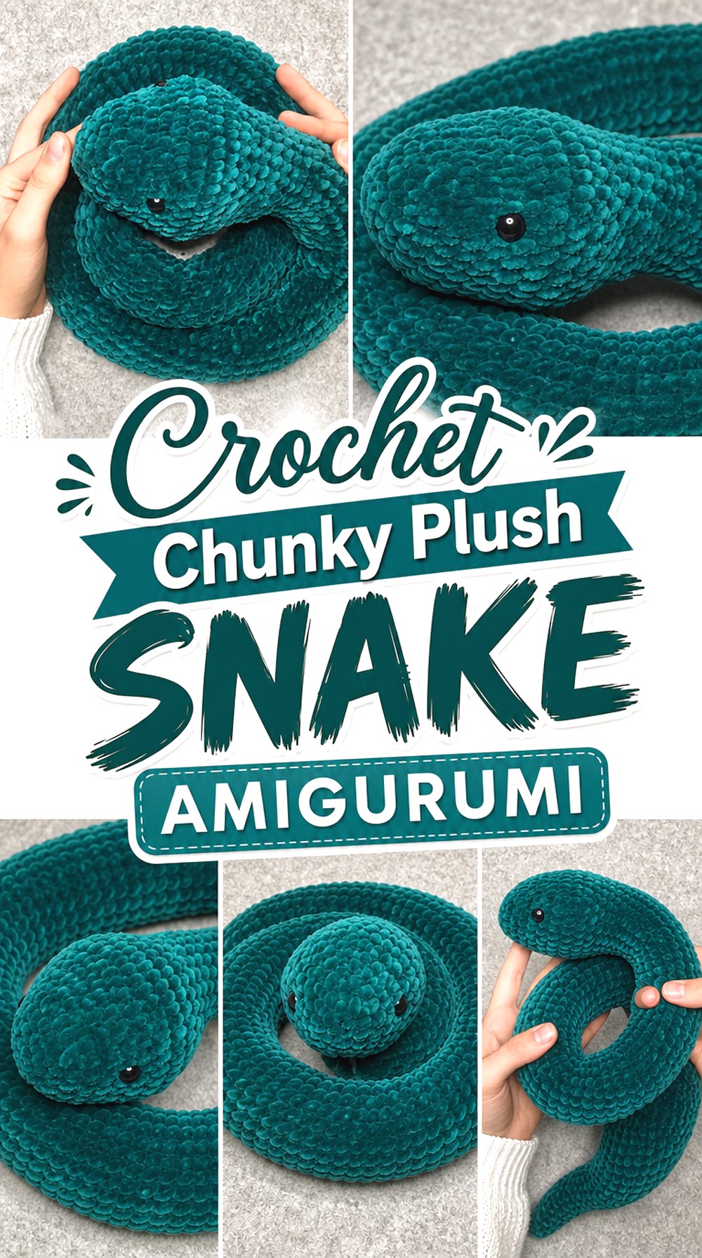 Crochet Chunky Plush Snake Amigurumi