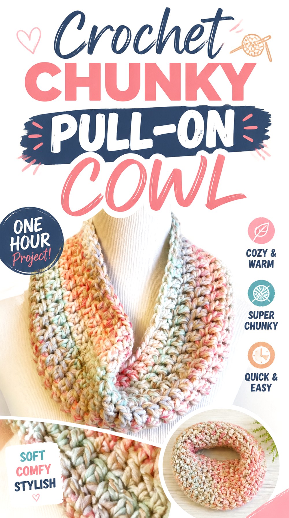 Crochet Chunky Pull On Cowl