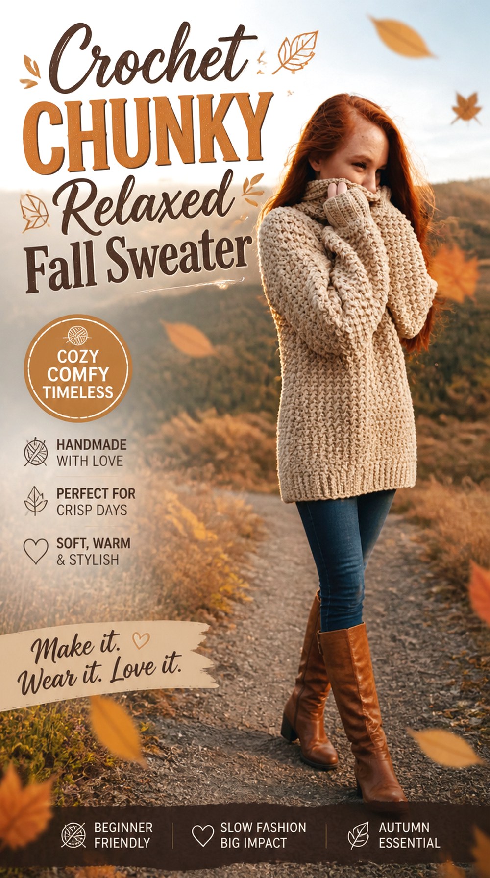 Crochet Chunky Relaxed Fall Sweater
