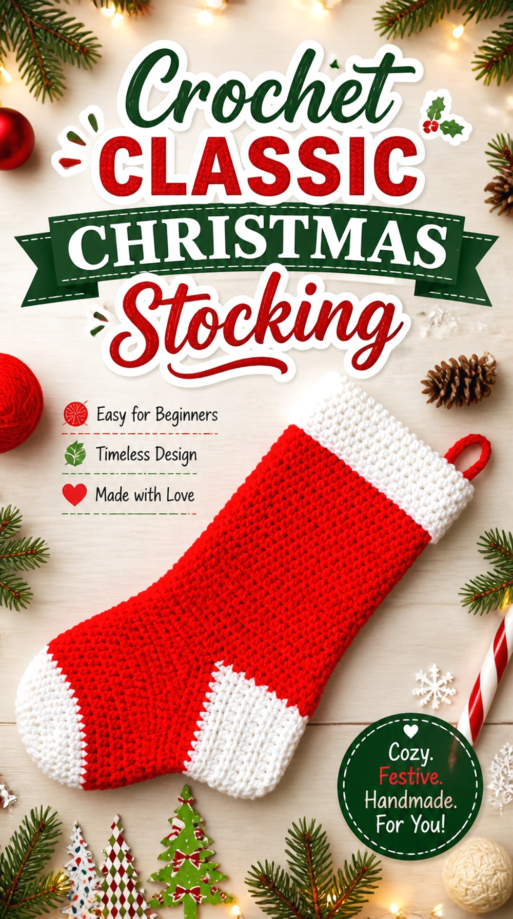 Crochet Classic Christmas Stocking