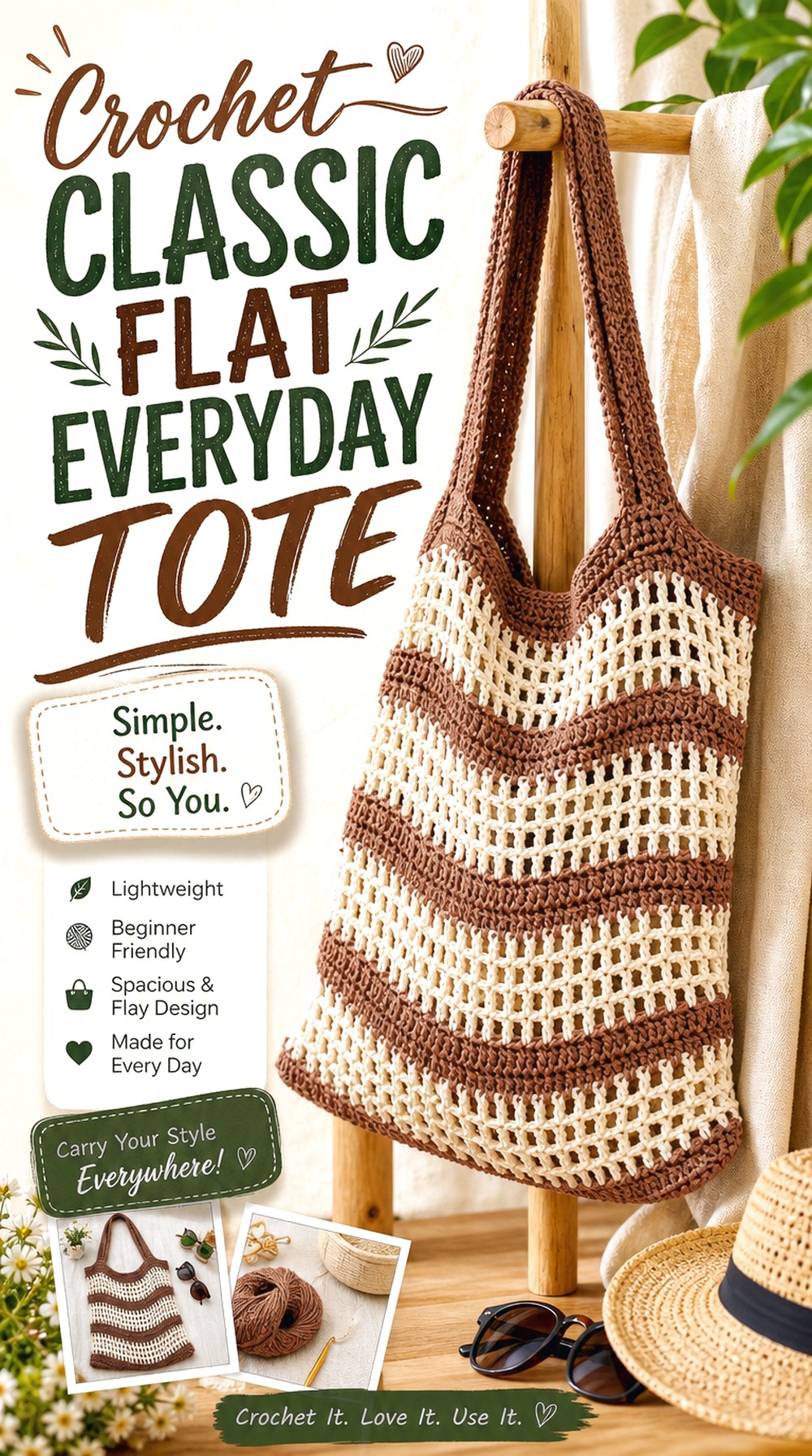 Crochet Classic Flat Everyday Tote