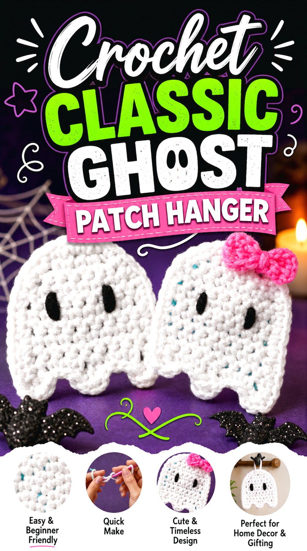 Crochet Classic Ghost Patch Hanger