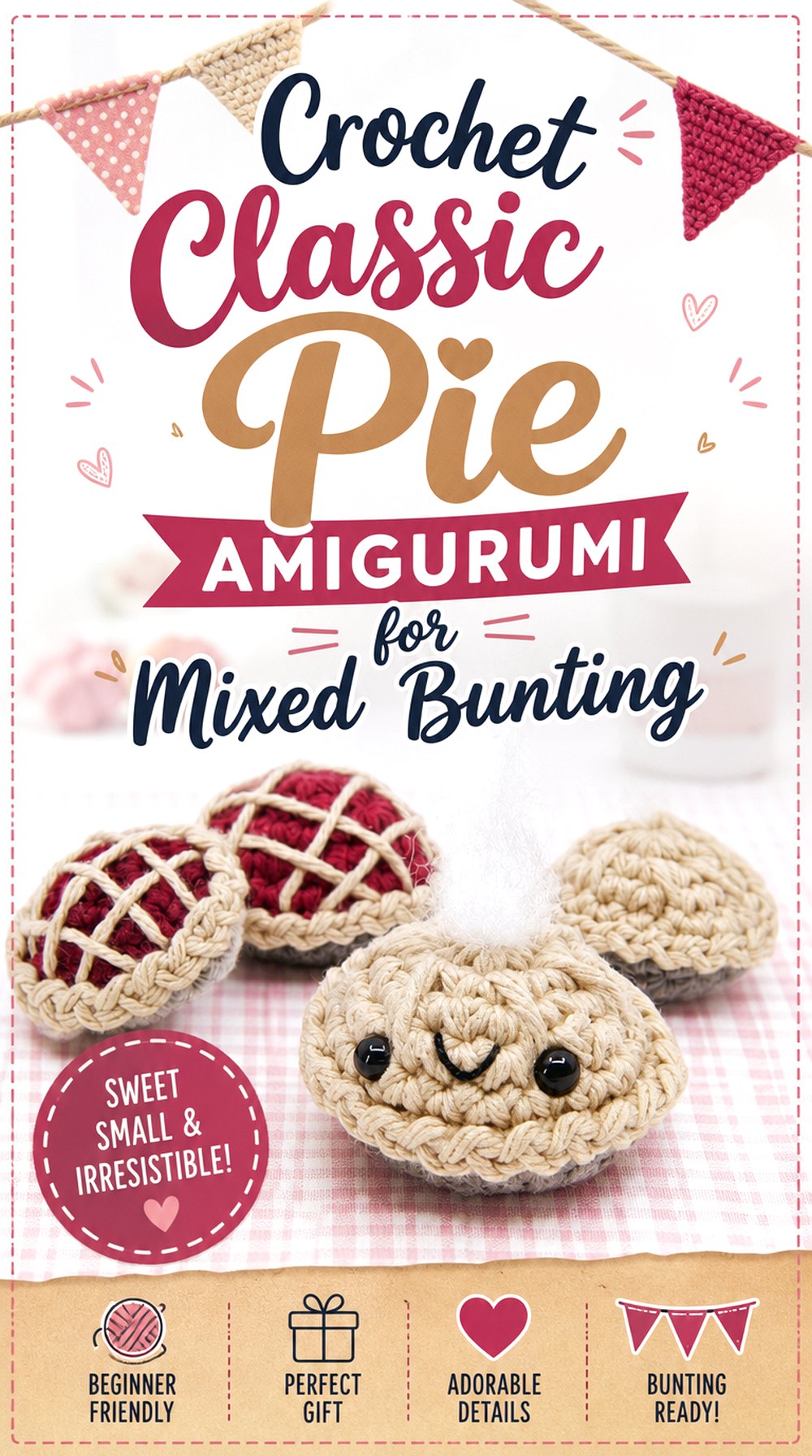 Crochet Classic Pie Amigurumi for Mixed Bunting