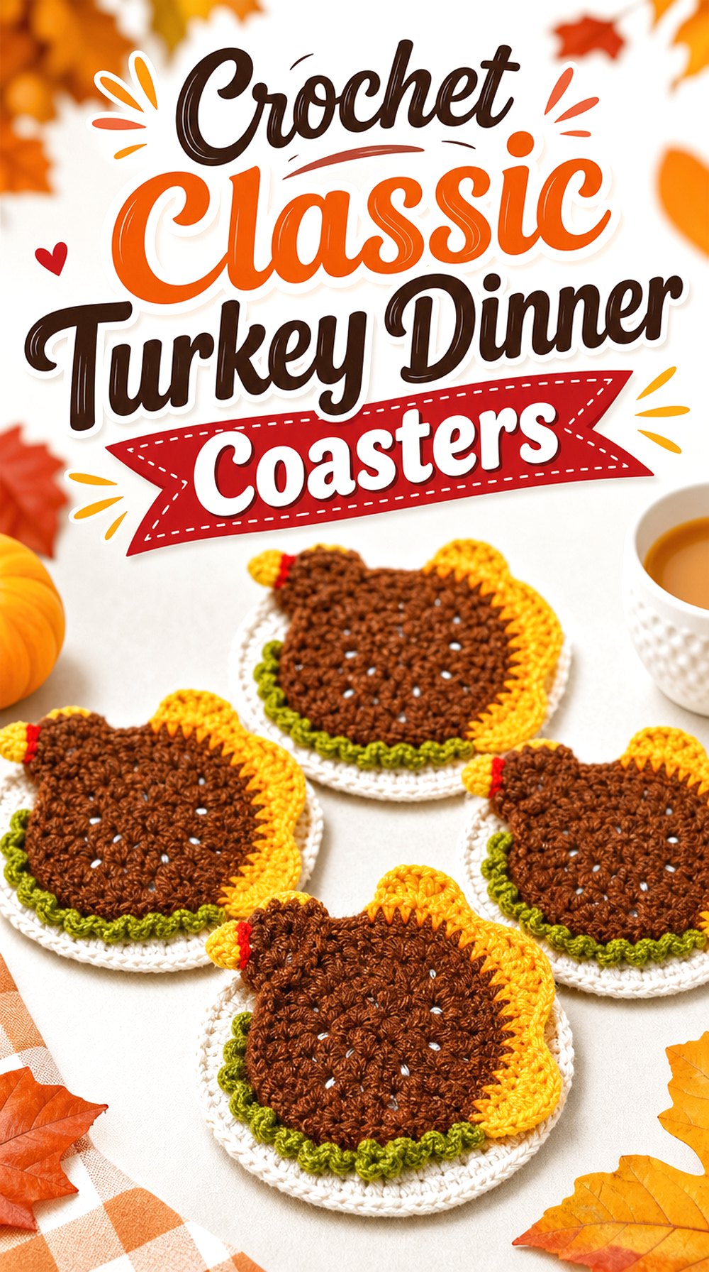 Crochet Classic Turkey Dinner Coasters