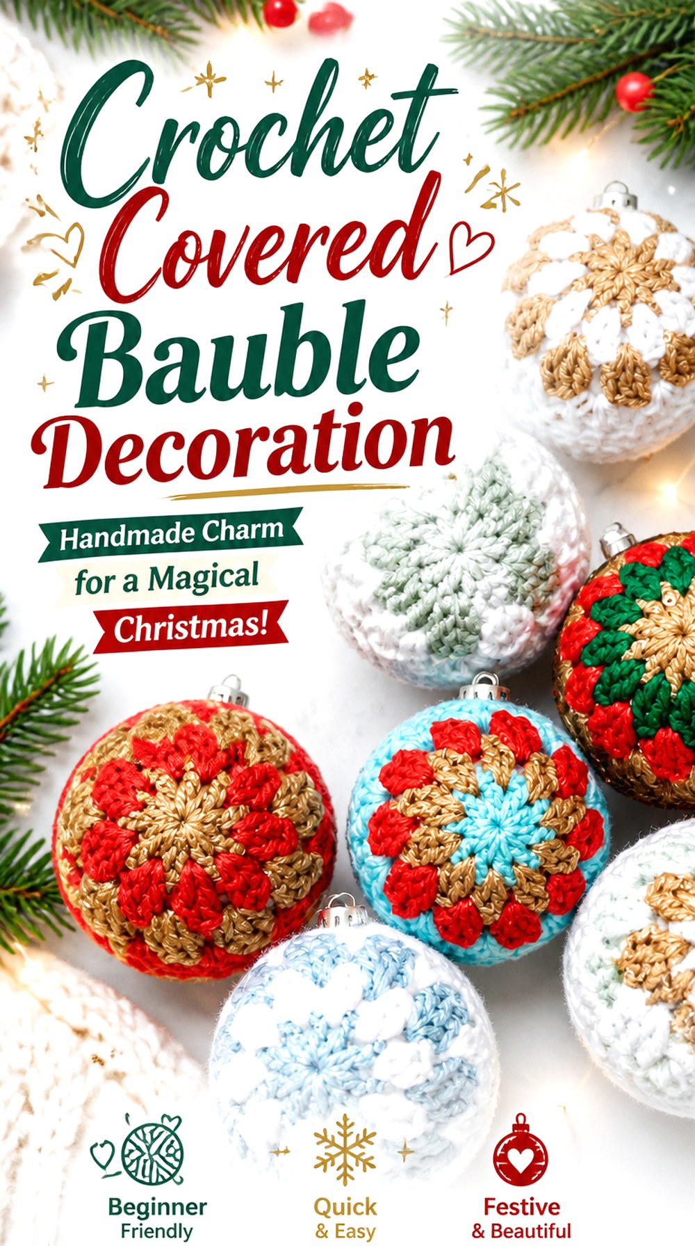 Crochet Covered Bauble Decoration