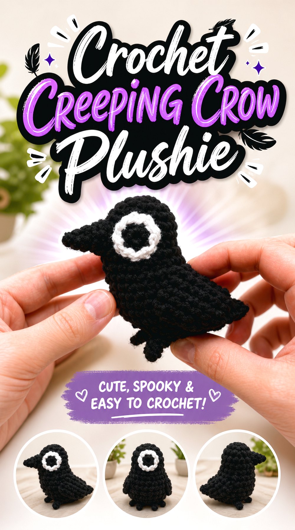 Crochet Creeping Crow Plushie