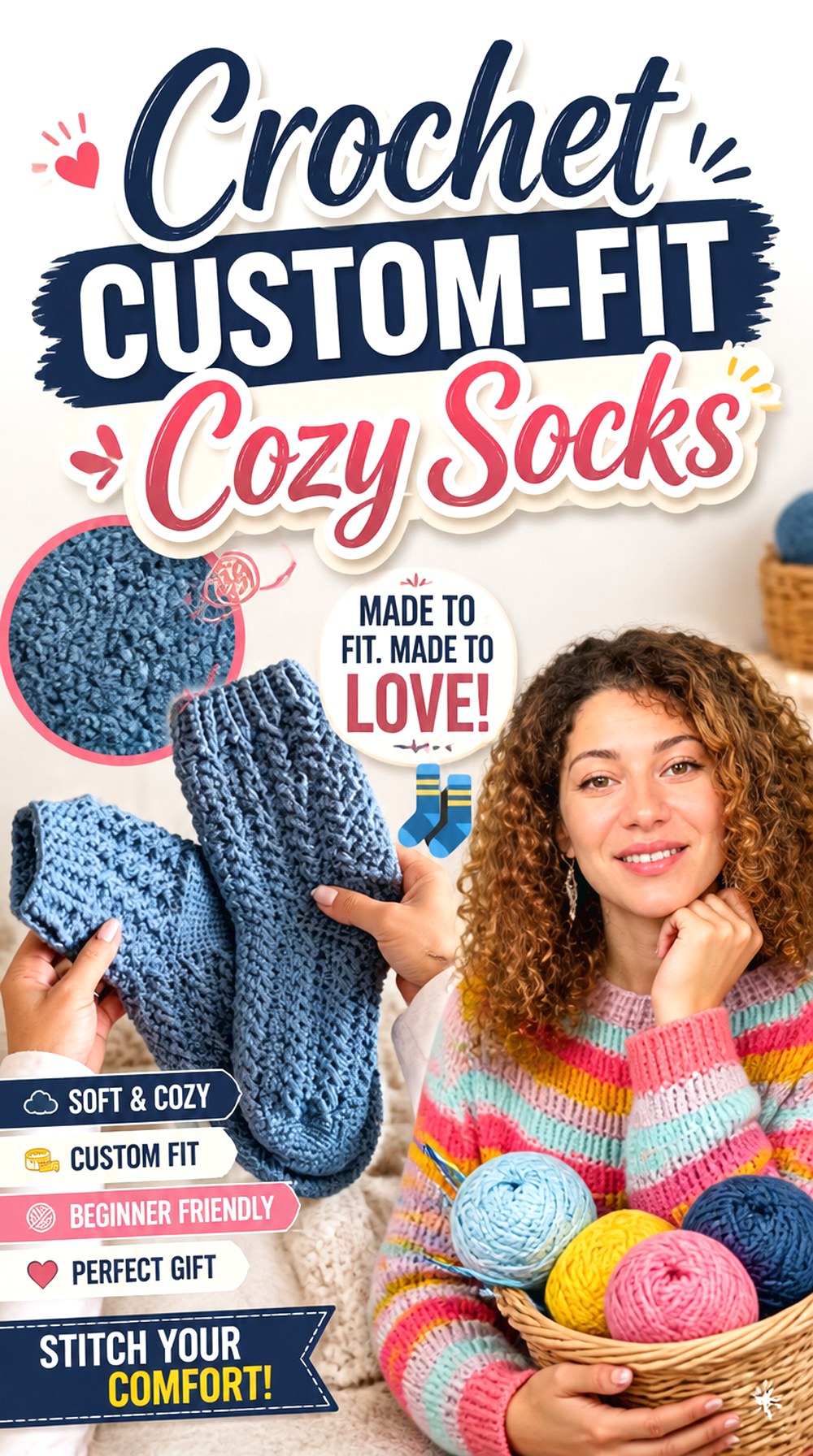 Crochet Custom Fit Cozy Socks