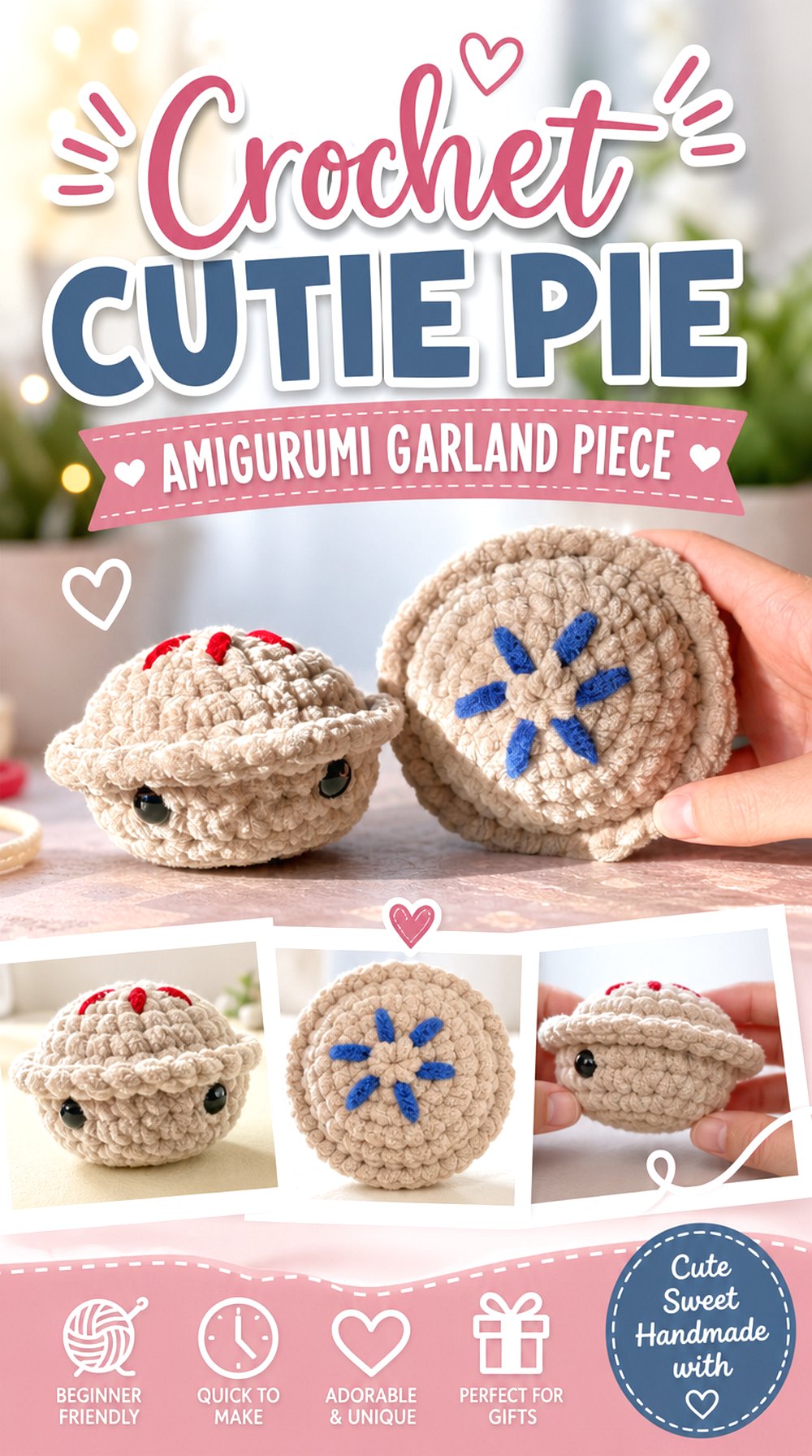 Crochet Cutie Pie Amigurumi Garland Piece