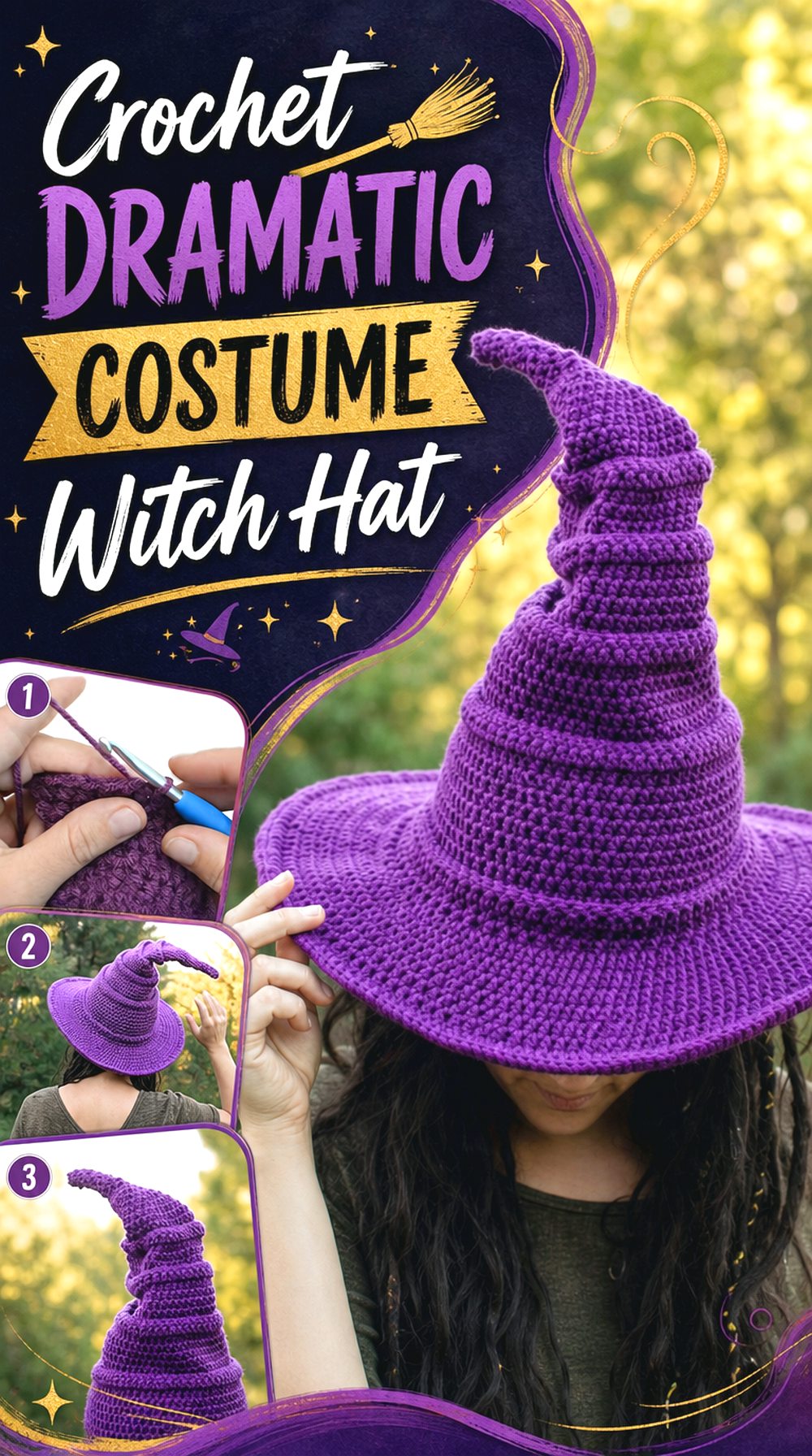 Crochet Dramatic Costume Witch Hat