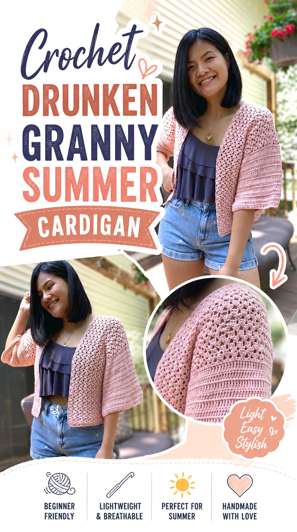 Crochet Drunken Granny Summer Cardigan