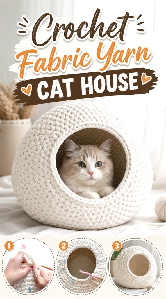 Crochet Fabric Yarn Cat House