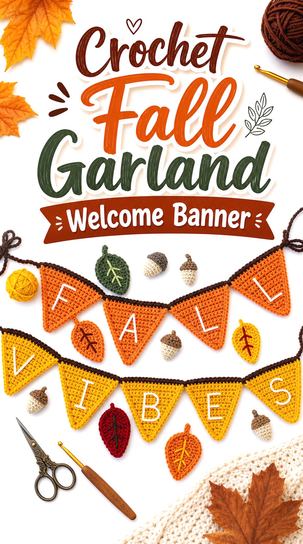 Crochet Fall Garland Welcome Banner
